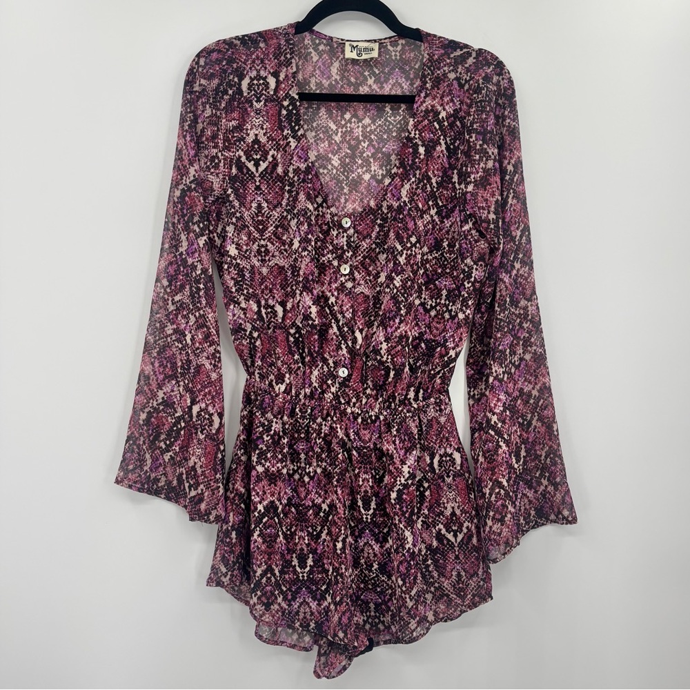 Show Me Your Mumu Python Print Romper - image 1